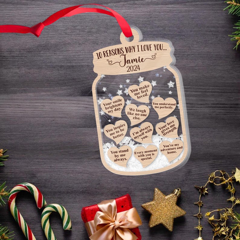 Personalized 10 Reasons Why I Love You Christmas Shaker Ornament