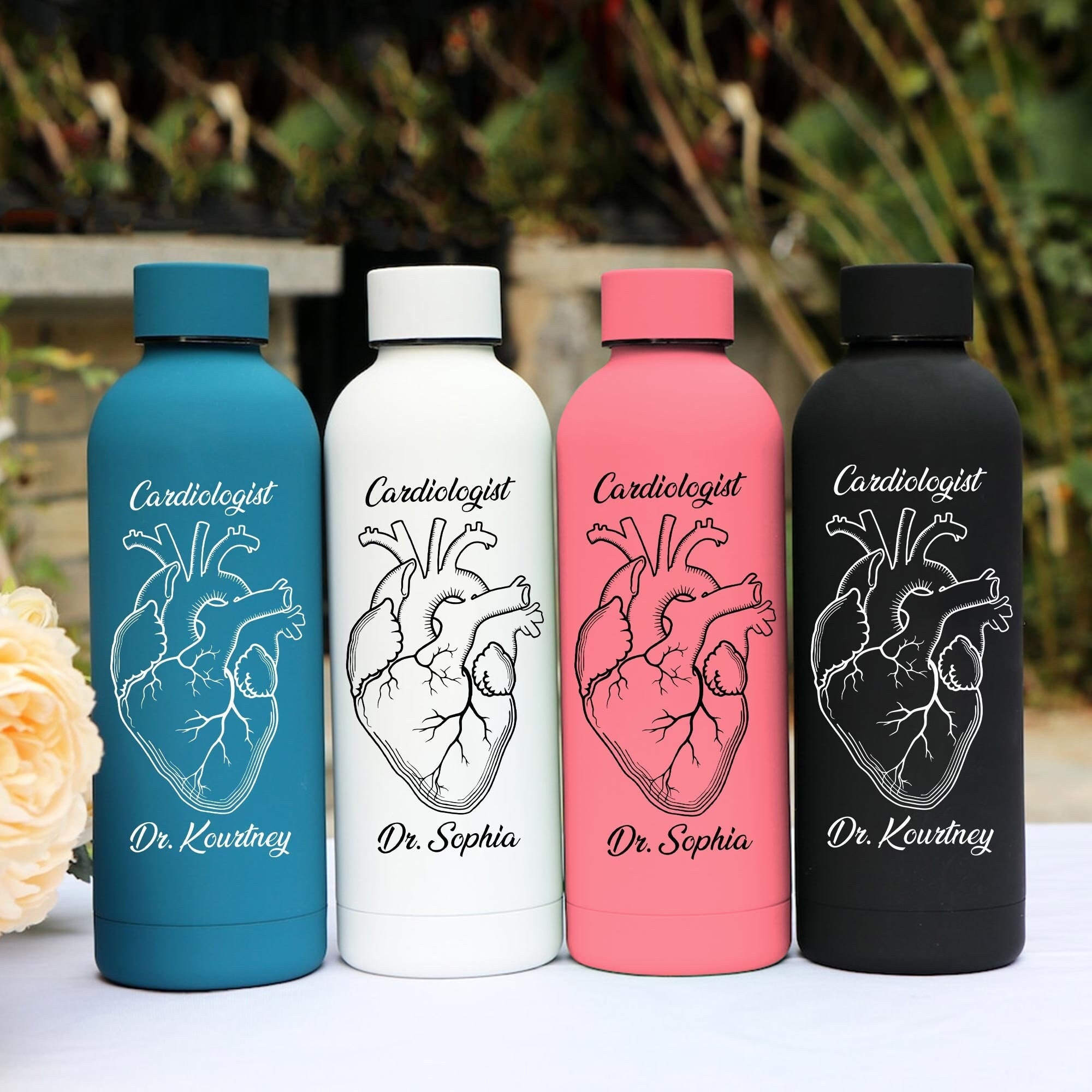 Personalized Cardiologist 17Oz Water Bottle, Medical Student Graduation Gift, Bottle For Cardiologist, Cardiology Gifts, Heart Doctor Gift