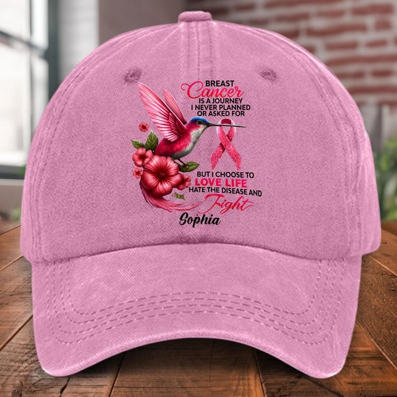 Casquette Rose Personnalisée De Sensibilisation Au Cancer Du Sein De Colibri, Chapeau De Ruban De Fleur De Colibri Pour Des Combattantes, Cadeau Pour Le Survivant - Canada
