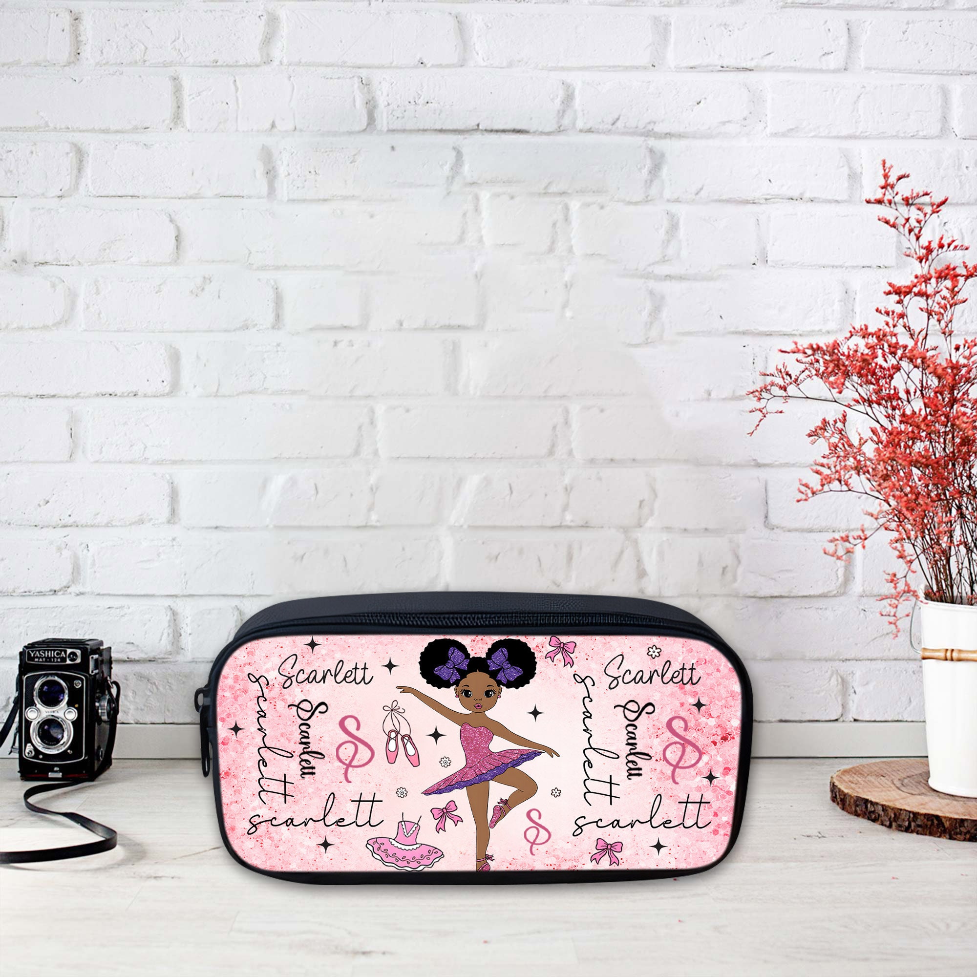 Personalized Afro Ballerina Backpack, Back To School Backpack Lunch Bag For Kids, Birthday Gift for Kids, Black Girl Ballerina Gift