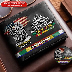 Ich habe gedient, ich habe geopfert, ich bedauere nichts Vietnam-gedrehte Geldtasche, stolze Geldbeutel für veteranen Anhänger, Geldbeutel für Militärveteranen, Papa Geschenk