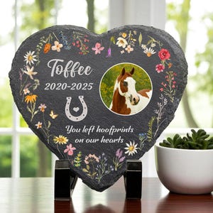Custom Pet Memorial Stone For Indoor, Outdoor, Horse Memorial Stone, Horse Garden Stone, Pet Memorial Gift, Horse memorial Gift, Pet Stone