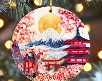 Personalized Cherry Blossom Christmas Ornaments 2025...
