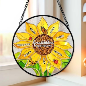 Atrapasueños personalizado que hace la vida más grandiosa, regalo personalizado para el Día de la Madre para mamá, abuela, Nana o Gigi, decoración de ventana con letras familiares personalizadas
