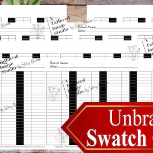 Leere Unbranded 100 Schwarz-Weiß-Swatch-Charts
