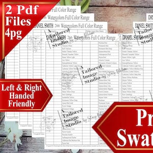 Daniel Smith 266 Watercolors Full Color Range Swatch Charts (PDF Download)