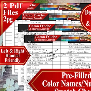 Nuancier Caran Dache, 76 crayons aquarelle Museum (téléchargement PDF)