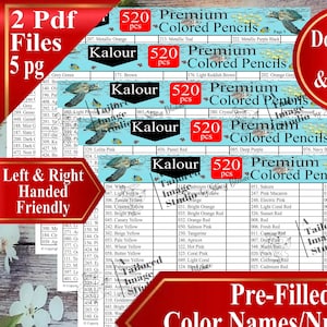 Brutfuner 520 colored pencil names - Etsy 日本