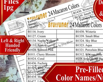 Brutfuner 24 Macaron Colored Pencils Swatch Chart (PDF Download)