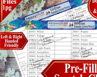 Prismacolor 24 Col-Erase Colored Pencil Swatch Chart