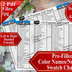 Castle Arts 120 Premium Soft Touch Colored Pencil Swatch Chart