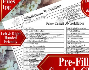 Faber Castell 36 Goldfaber Colored Pencils Swatch Chart