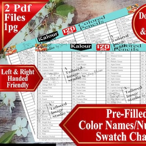 Kalour 120 Buntstifte Swatch Chart