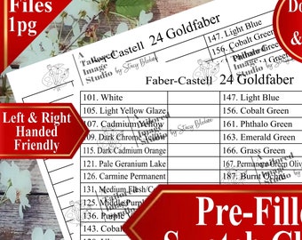 Faber Castell 24 Goldfaber Colored Pencils Swatch Chart