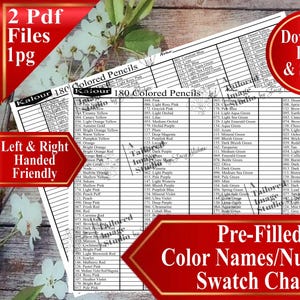 Tabella dei campioni di matite colorate Kalour 180 (scatola di metallo con un elefante) (download PDF)