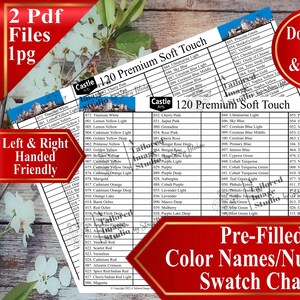 Tabla de muestras de lápices de colores Castle Arts 120 Premium Soft Touch