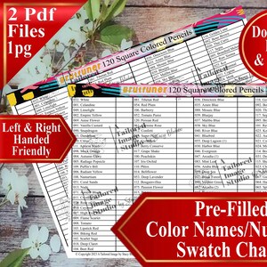Brutfuner 120 Square Buntstifte (Englische Version) Swatch-Chart