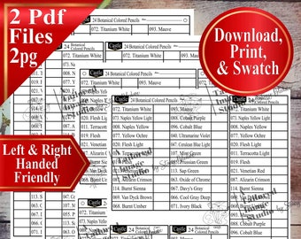 Castle Art 24 Botanical Themed set Pocket Swatch Card Charts