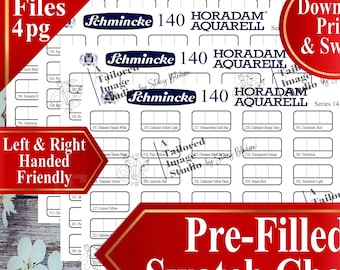 Schmincke 140 Horadam Aquarell Swatch Chart (PDF Download)