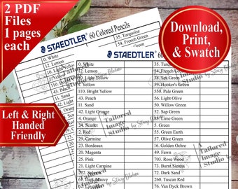 Staedtler Triplus Fineliner 60 Colored Pens Swatch Template DIY Color  Swatch Printable Digital PDF Template Instant Download (Instant Download) 