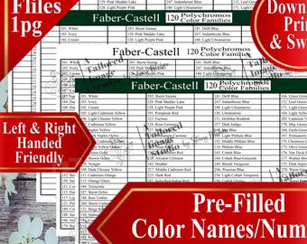 Faber Castell 120 Polychromos Color Families Swatch Chart (PDF Download)