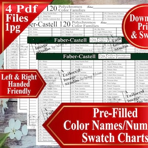 Faber Castell 120 Polychromos Color Families Swatch Charts (PDF Download)