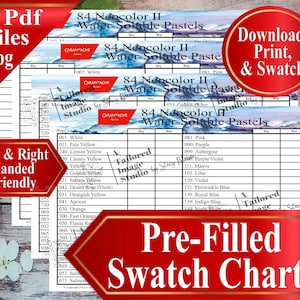 Caran Dache 84 Neocolor II Aquarell Pastelle Swatch Chart