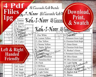 Koh-I-Noor 48 Gioconda Soft Pastels Swatch Chart