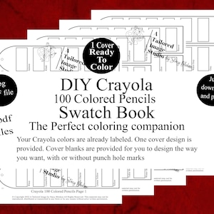 Crayola 100 Colored Pencil DIY Color Swatch Book Style 1