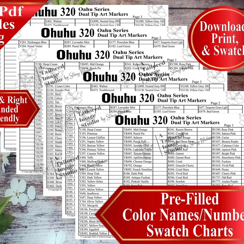 Ohuhu Hex Chart Etsy