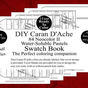 Caran D&#39;Ache 84 Neocolour II Water-Soluble Pastels DIY Color Swatch Book Style 1