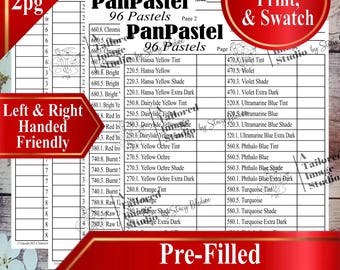 PanPastel 96 Pastels Swatch Chart (PDF Download)