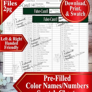 Faber Castell 140 Polychromos Colored Pencils Swatch Charts (PDF Download)
