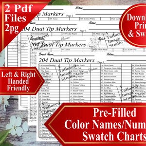 Universal Touch Twin 204 Marker Swatch Charts