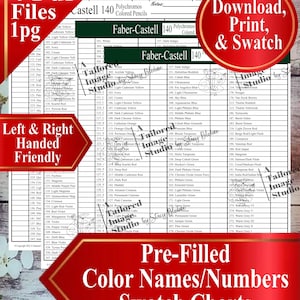 Faber Castell 140 Polychromos Colored Pencils Swatch Charts (PDF Download)