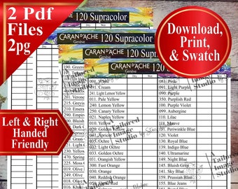 Caran D'Ache 120 Supracolor Soft Aquarellbuntstifte Swatch Chart (PDF Download)