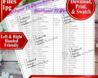 Brutfuner 72 Macaron Colored Pencils Swatch Chart (PDF Download)