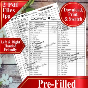Copic 72 B Ciao Alcohol Markers Swatch Charts
