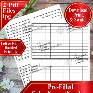 Blank Unbranded 36/72 Half Page Pocket Swatch Chart