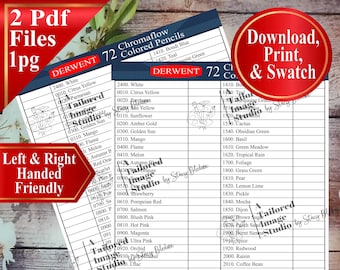 Derwent 72 Chromaflow Colored Pencils Swatch Chart