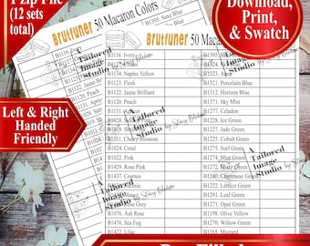 Brutfuner 50 Macaron Colored Pencils Swatch Chart (PDF Download)