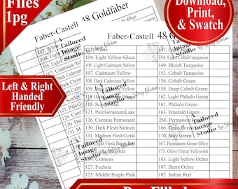 Faber Castell 48 Goldfaber Colored Pencils Swatch Chart