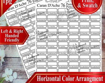 Caran Dache 76 Pastel Pencils Swatch Charts (PDF Download)