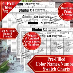 Ohuhu 320 Honolulu Series Dual Tip Markers Swatch Charts