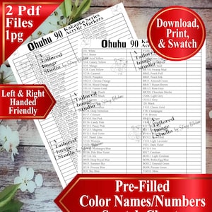 Ohuhu 90 Kakaako-serie acrylmarkers staalkaarten (pdf-download)