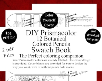 Prismacolor Premier 12 Botanical Garden Colored Pencils Set DIY Swatch Book  Style 1