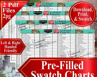 Kalour 240 Colored Pencil Swatch Chart