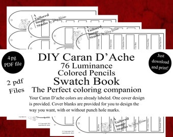 Caran D’Ache 76 Luminance 6901 Colored Pencils DIY Color Swatch Book Style 1