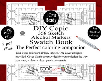 Copic 358 Sketch Alcohol Markers DIY Color Swatch Book Style 1