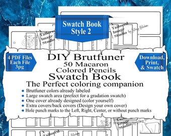 Brutfuner 50 Macaron Colored Pencils Swatch Book Style 2 (PDF Download)